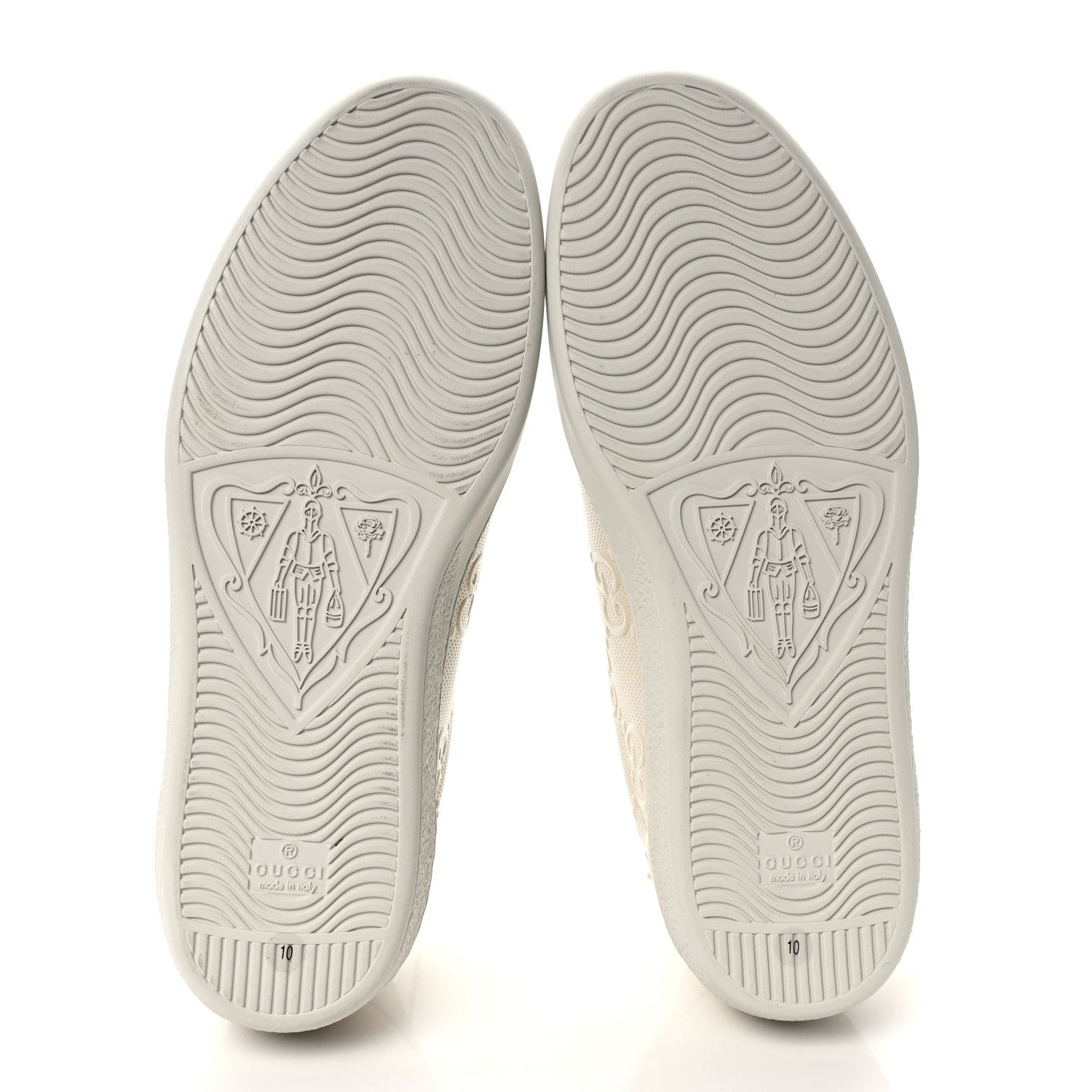Gucci Calfskin GG Tennis Embossed Mens Ace Sneakers 10 Mystic White 6 of 10