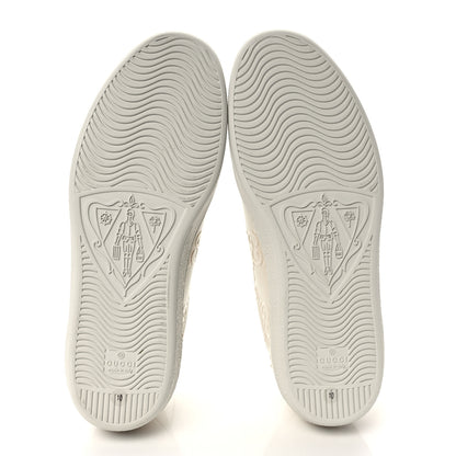 Gucci Calfskin GG Tennis Embossed Mens Ace Sneakers 10 Mystic White 6 of 10