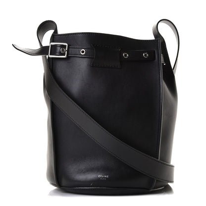 Celine Smooth Calfskin Long Strap Big Bucket Bag Black 1 of 8