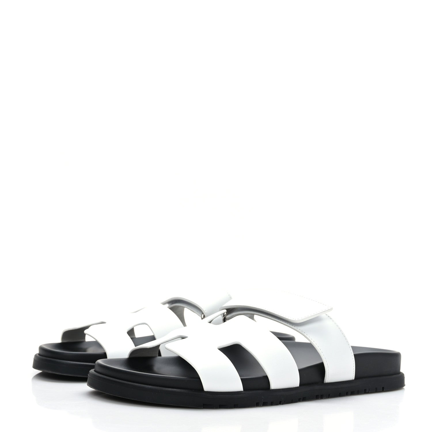 Hermes Calfskin Womens Chypre Sandals 40 White 3 of 8