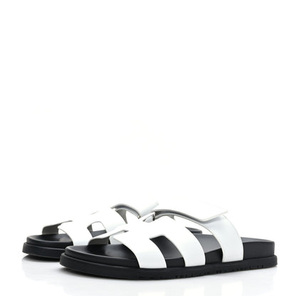 Hermes Calfskin Womens Chypre Sandals 40 White 3 of 8