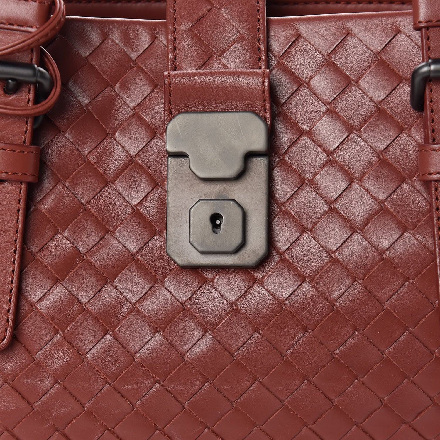 Bottega Veneta Calfskin Leggero Intrecciato Small Roma Brique 9 of 12
