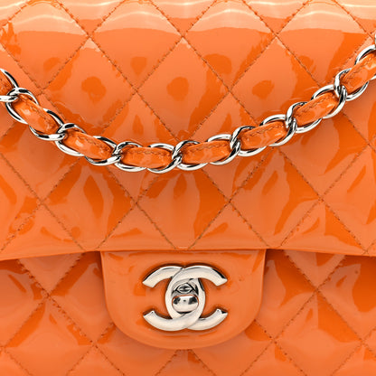 Chanel Patent Quilted Medium Double Flap Orange 8 of 10