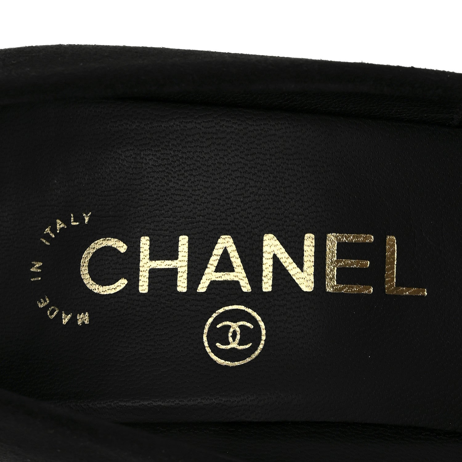 Chanel Suede Calfskin Satin Cap Toe CC Pumps 37 Black 7 of 10