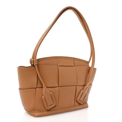 Bottega Veneta Grained Calfskin Maxi Intrecciato Small Arco Caramel 3 of 11
