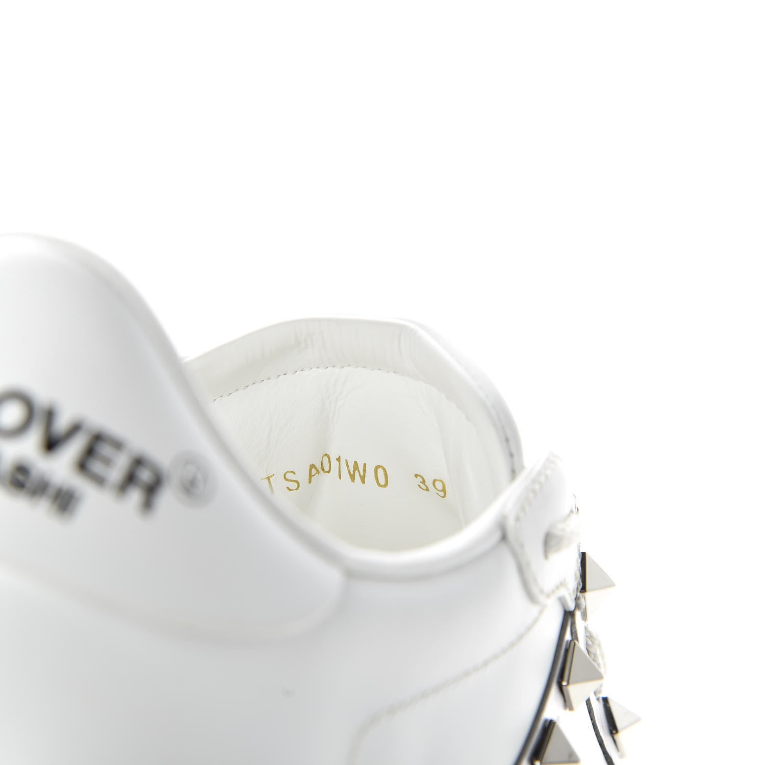 Valentino Garavani X UNDERCOVER Calfskin Butterfly Womens Rockstud Untitled Open Sneakers 39 White Silver 10 of 11