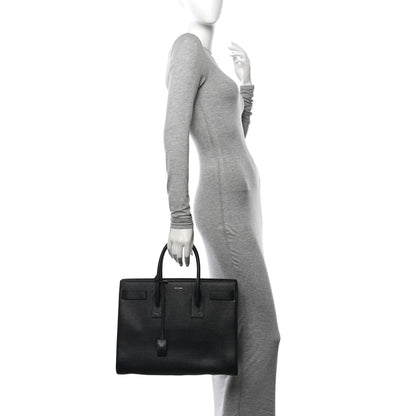Saint Laurent Grained Calfskin Large Sac De Jour Carryall Black 2 of 10