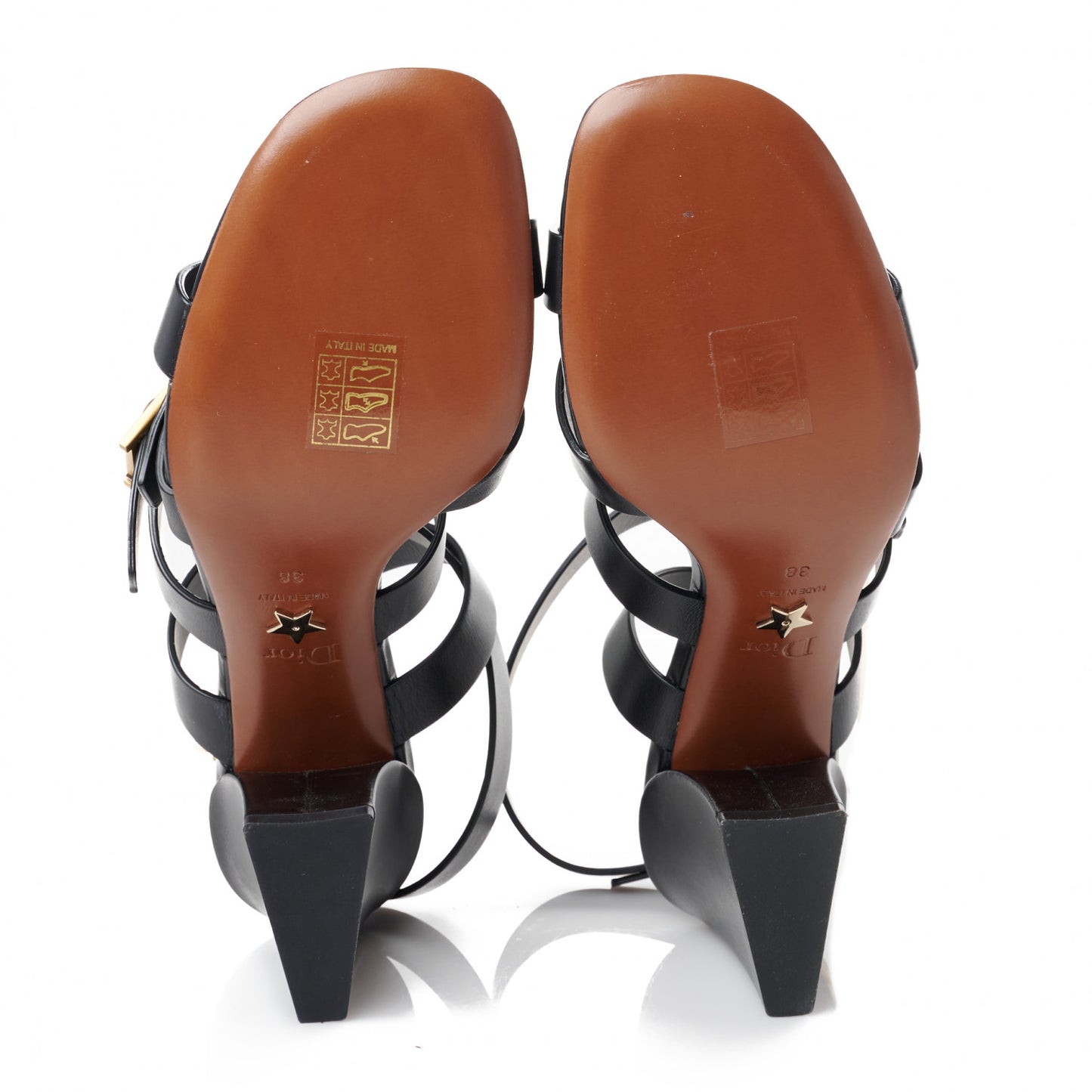 Calfskin Double D 70mm Sandals 38 Black
