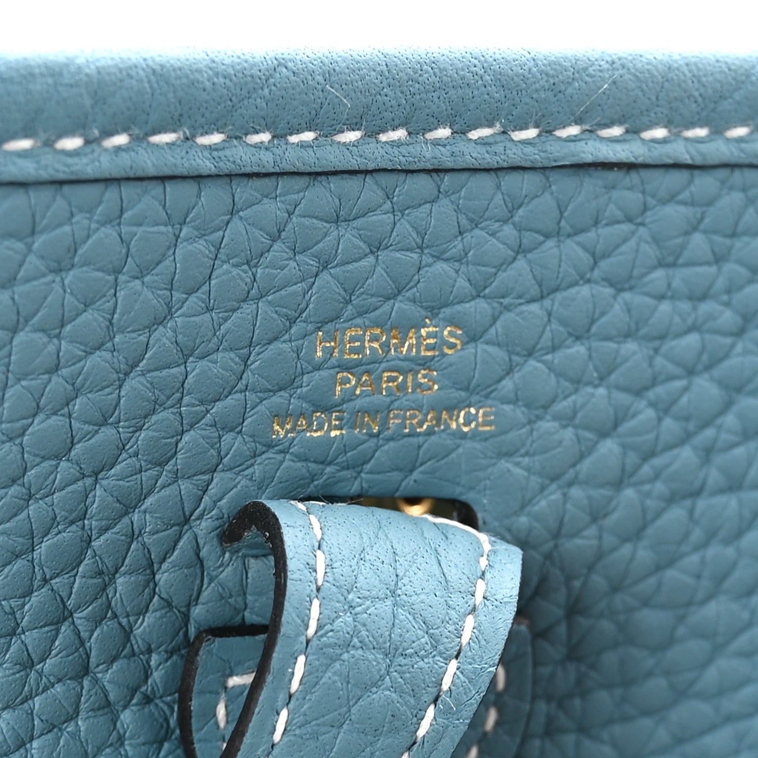 Hermes Taurillon Clemence Evelyne TPM New Blue Jean 6 of 11