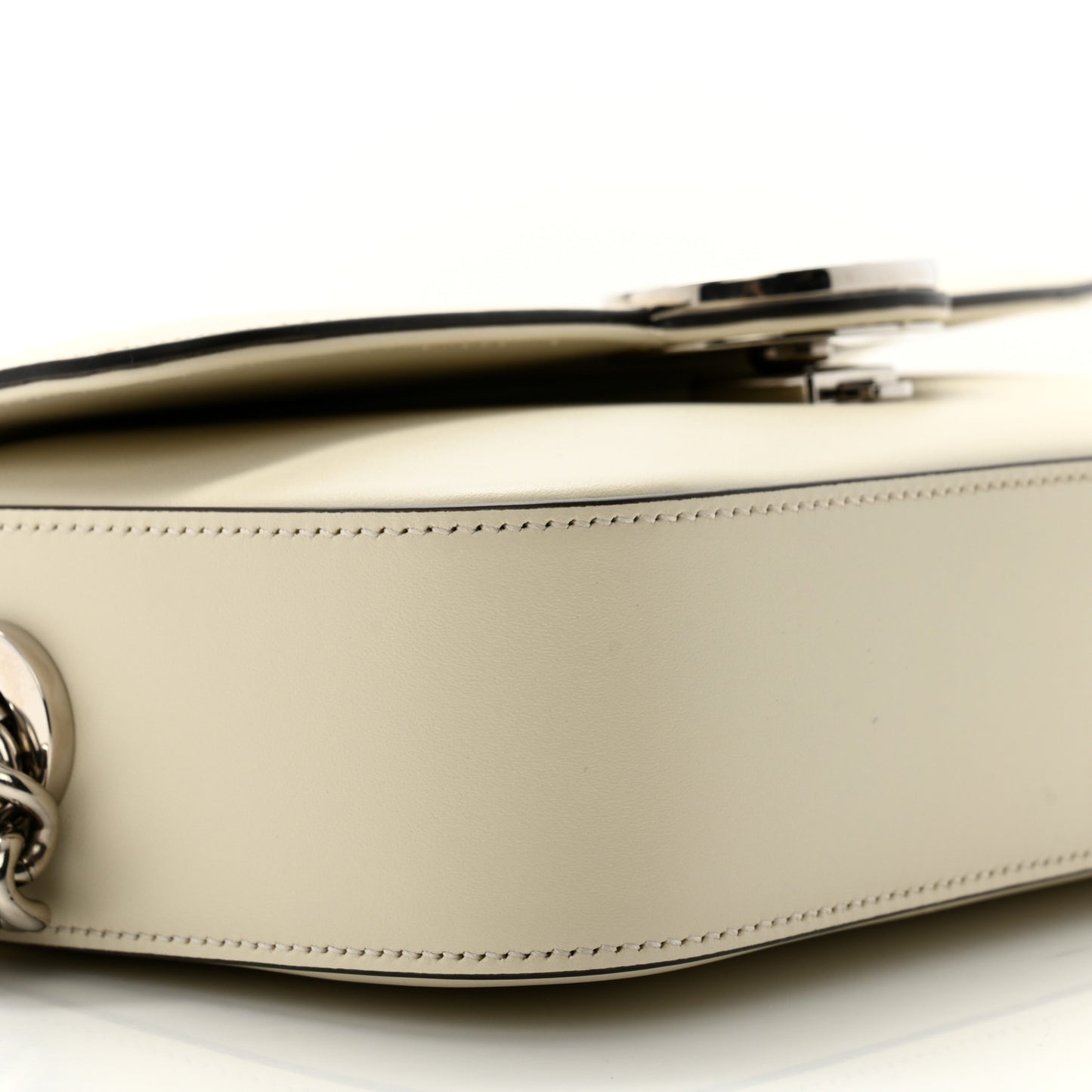 Senna Calfskin Petite GG Top Handle Shoulder Bag Mystic White