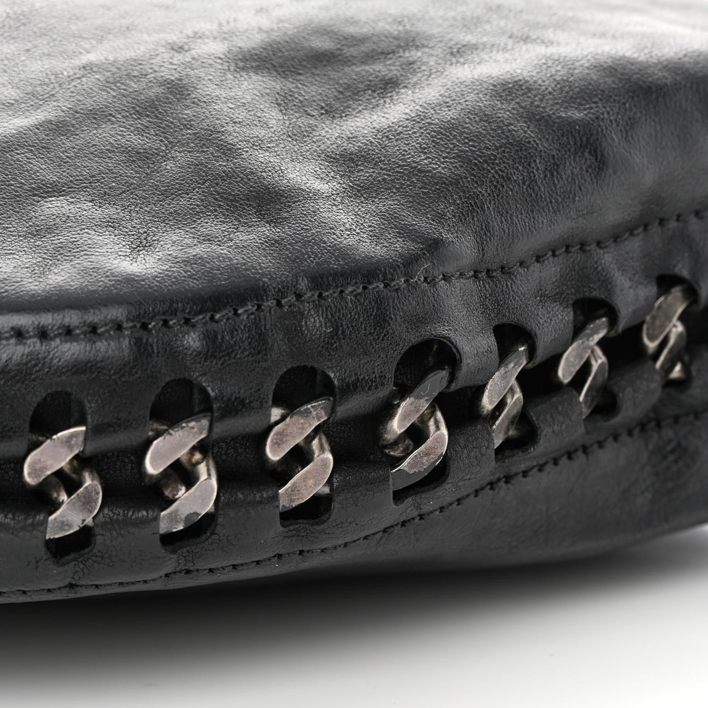 Calfskin Modern Chain Hobo Black
