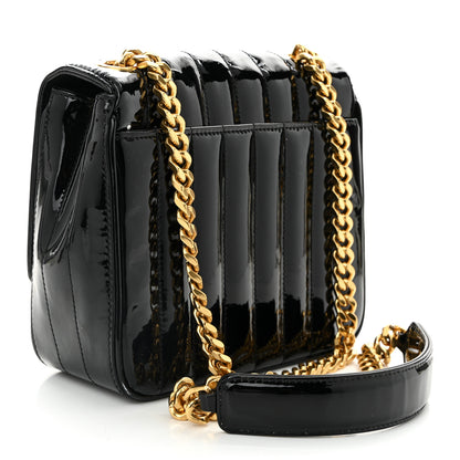 Saint Laurent Patent Calfskin Matelasse Monogram Medium Vicky Chain Bag Black 2 of 10