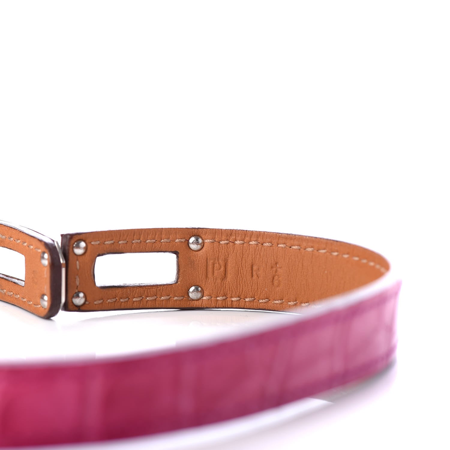 Hermes Shiny Alligator Kelly Double Tour Bracelet S Rose Scheherazade 5 of 6