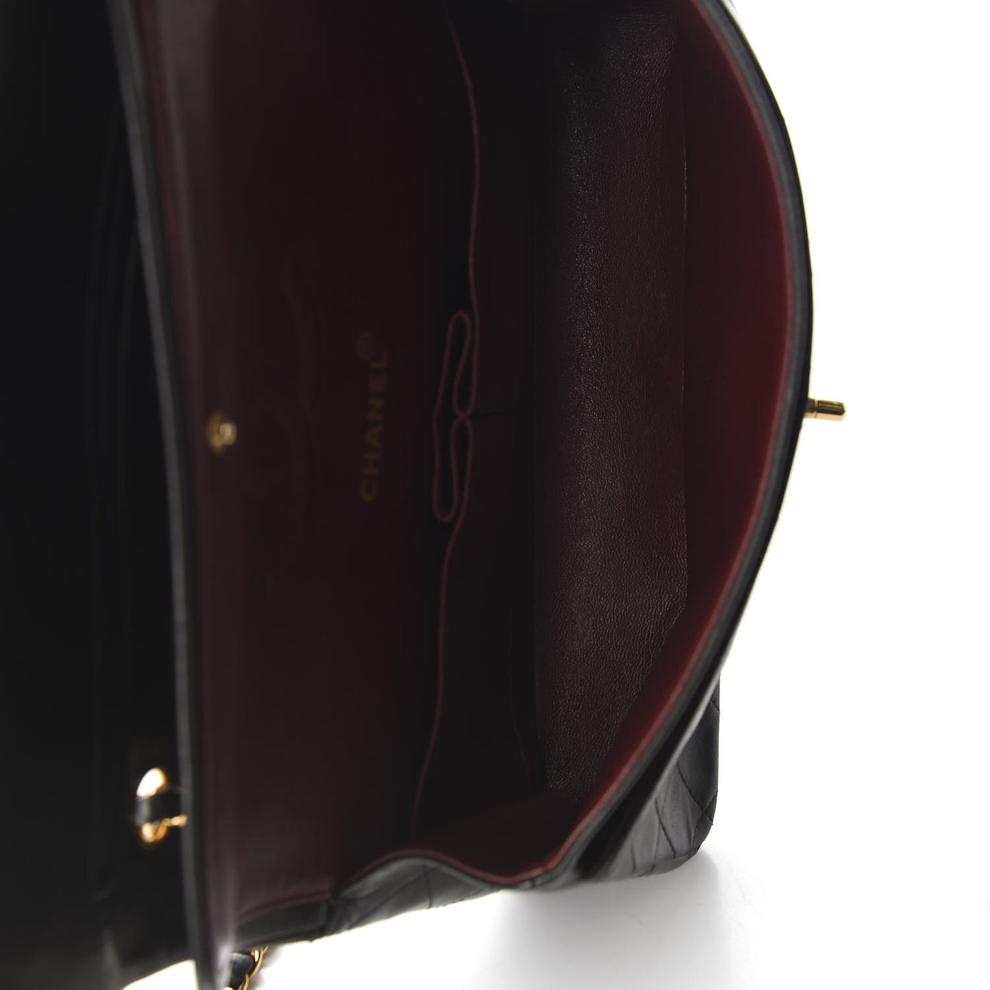 Lambskin Quilted Medium Double Flap Black