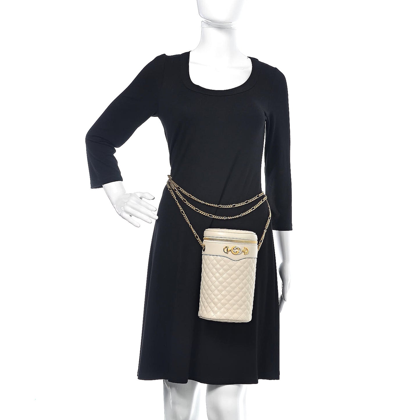 Calfskin Trapuntata Zumi Belt Bag Off White