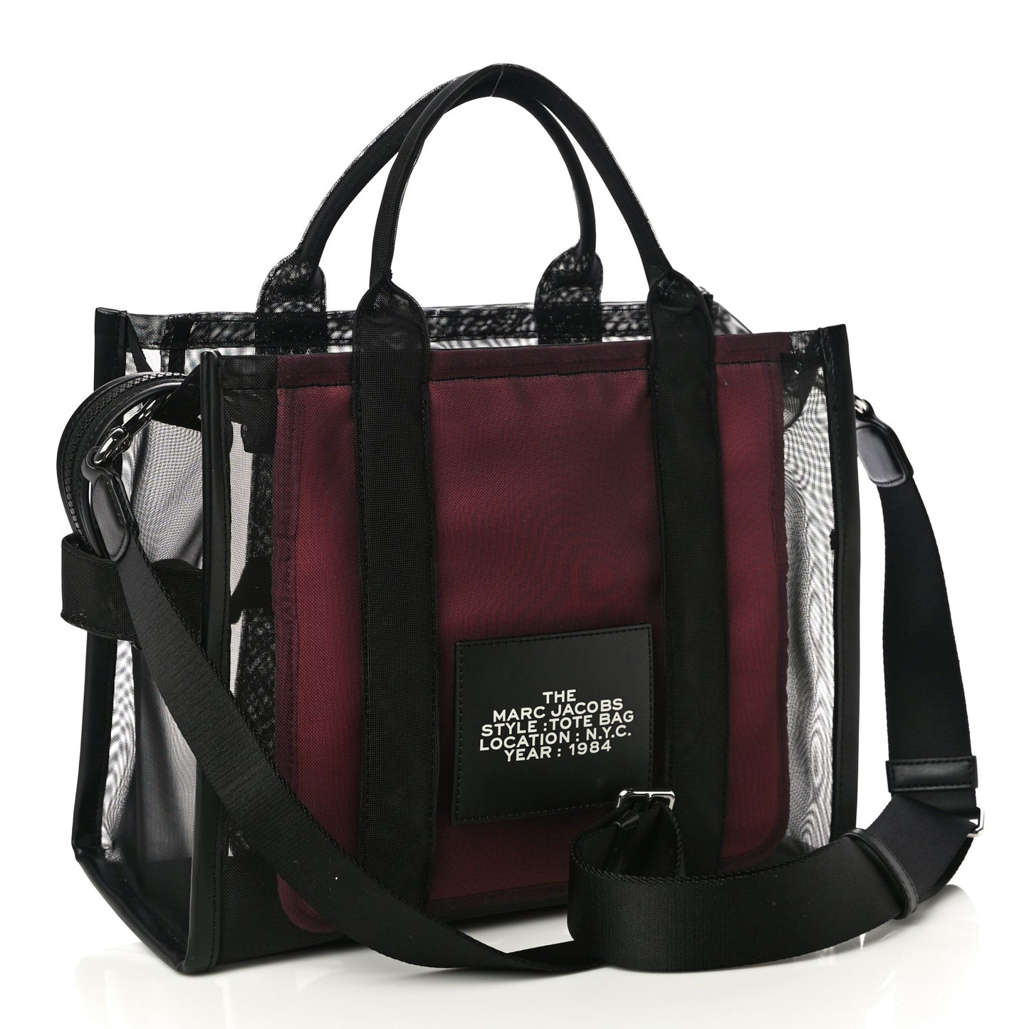Nylon The Mesh Medium Tote Bag Black Pink