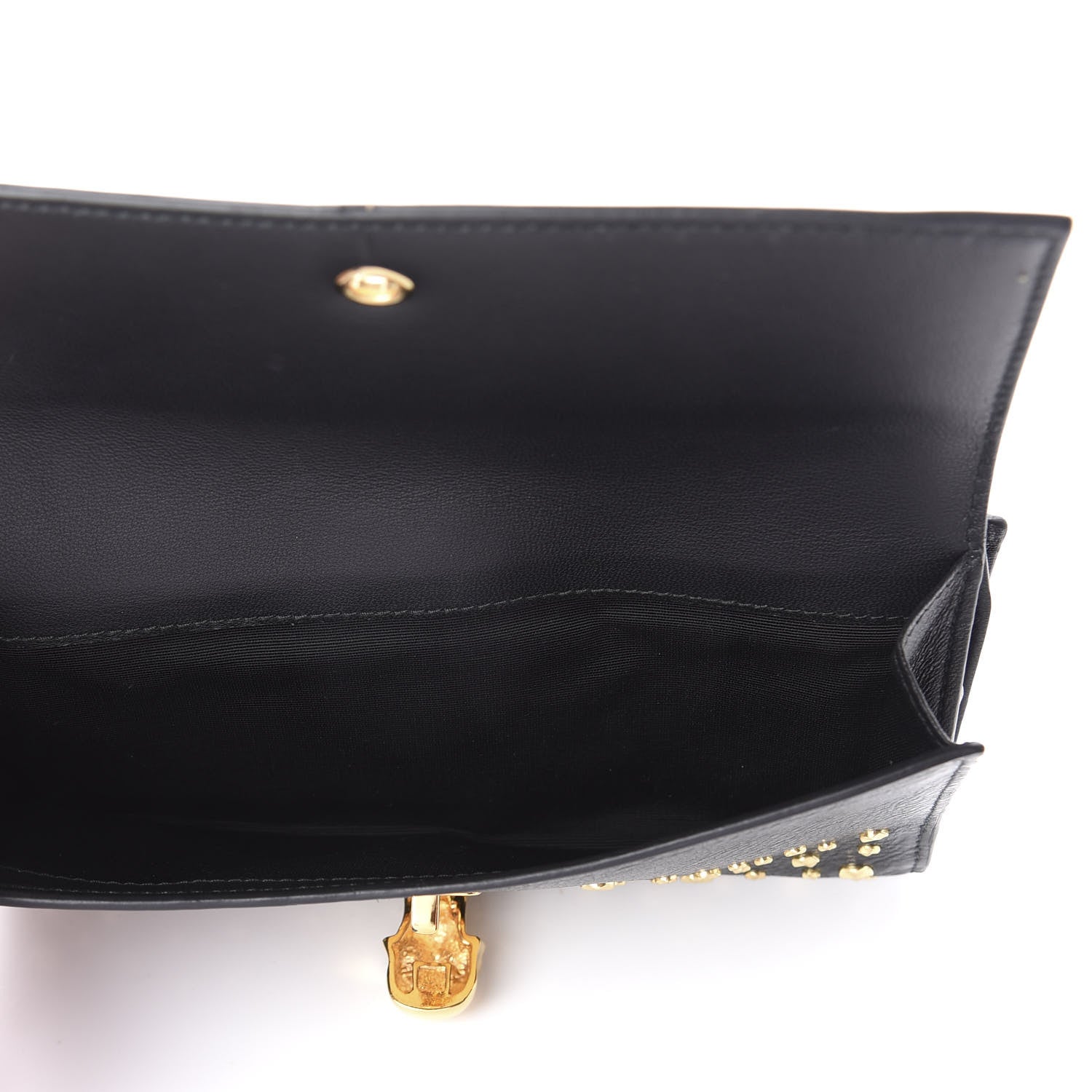 Alexander McQueen Calfskin Studded Skull Continental Wallet Black 4 of 6