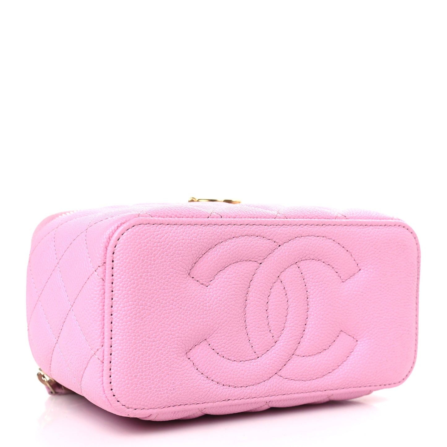 Caviar Quilted Sweetheart Vanity Case Pink