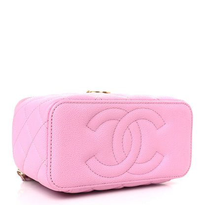 Chanel Caviar Quilted Sweetheart Vanity Case Pink 4 of 10