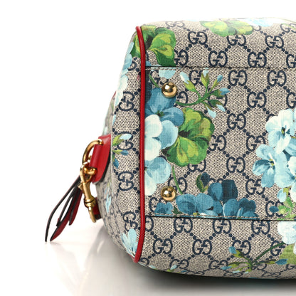Gucci GG Supreme Monogram Blooms Medium Boston Beige Blue Navy Hibiscus Red 8 of 10