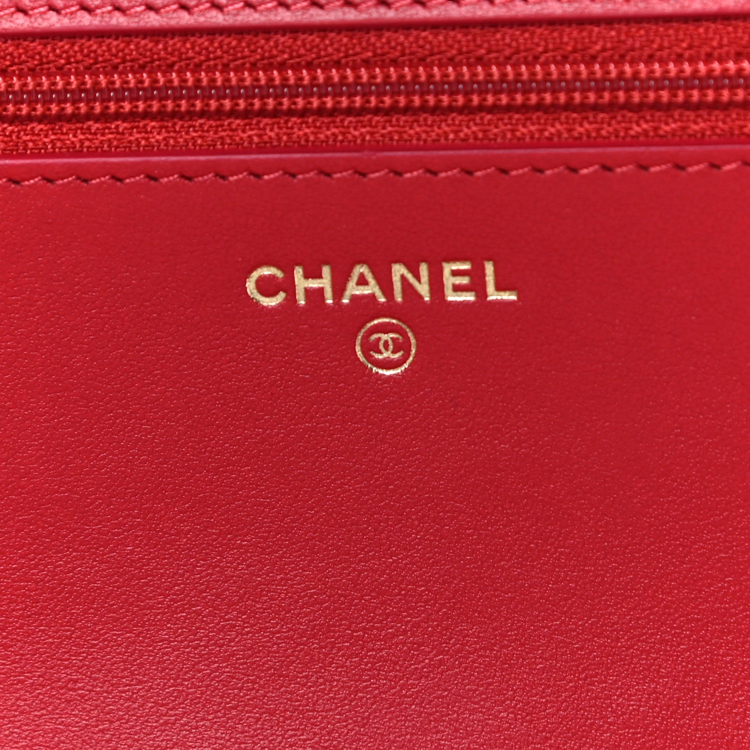 Chanel Caviar Camellia Embossed Wallet On Chain WOC Red 6 of 12