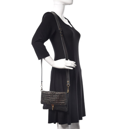 Lanvin Calfskin Studded Shoulder Bag Black 2 of 8