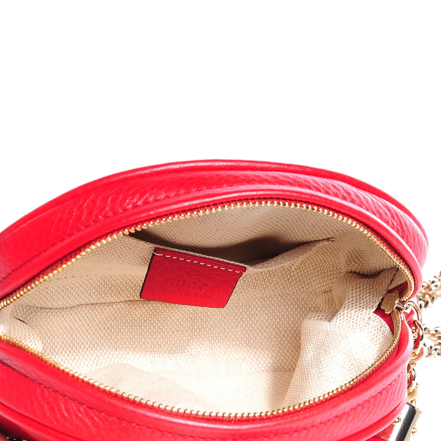 Pebbled Calfskin Mini Soho Chain Bag Tabasco Red