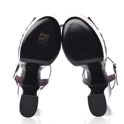 Saint Laurent Vitello Vernice Soft Candy 80 Platform Sandals 38 Rouge Legion 5 of 9