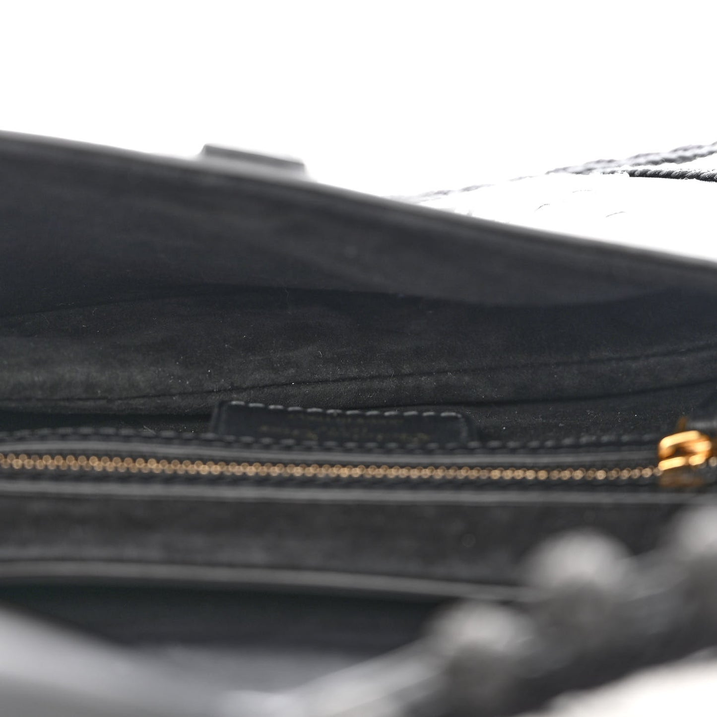 Calfskin Embroidered Saddle Bag Black White