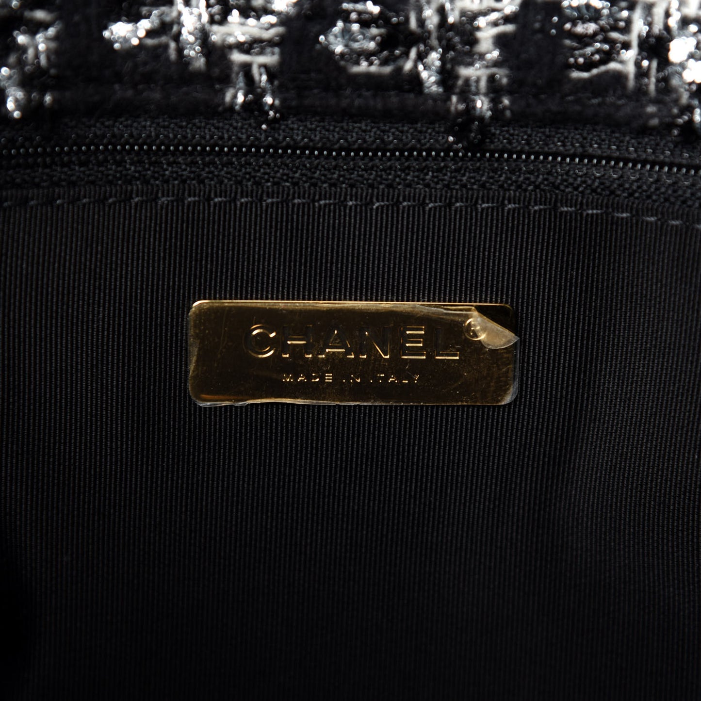 Tweed Quilted Maxi Chanel 19 Flap Black Silver Ecru