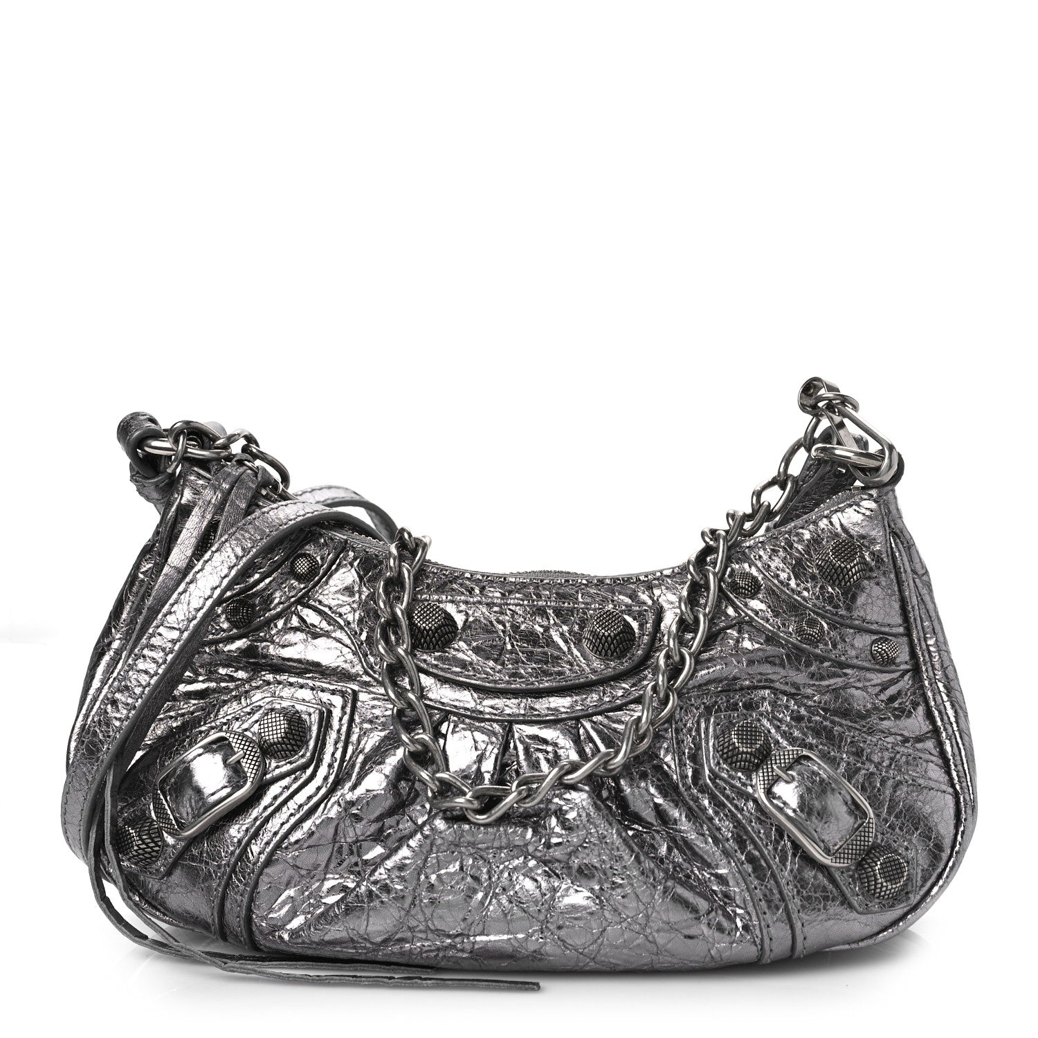 Balenciaga Metallic Agneau Arena Le Cagole Purse With Chain Mini Silver 1 of 8