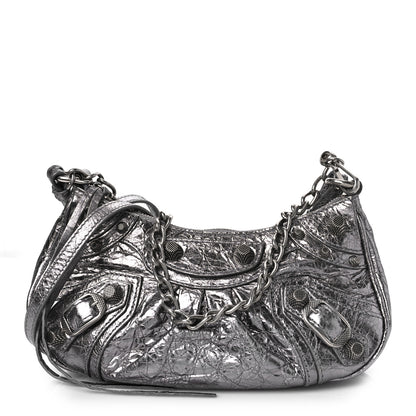 Balenciaga Metallic Agneau Arena Le Cagole Purse With Chain Mini Silver 1 of 8
