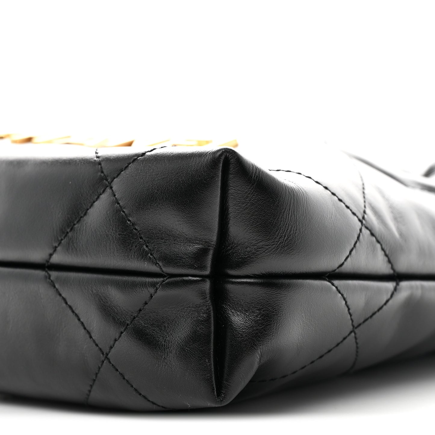 Shiny Calfskin Quilted Mini Chanel 22 Black