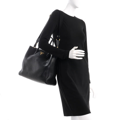 Prada Vitello Daino Tote Nero Black 2 of 10