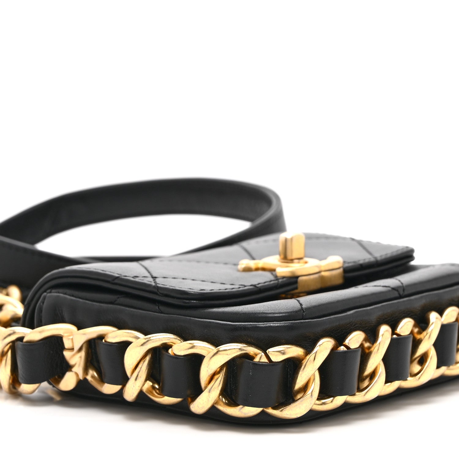 Chanel Calfskin Quilted Mini Framing Chain Bag Black 9 of 10