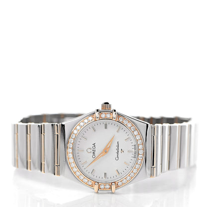 Omega Stainless Steel 18K Yellow Gold Diamond Bezel 25mm Constellation Quartz Watch White 1277.30.00 3 of 7