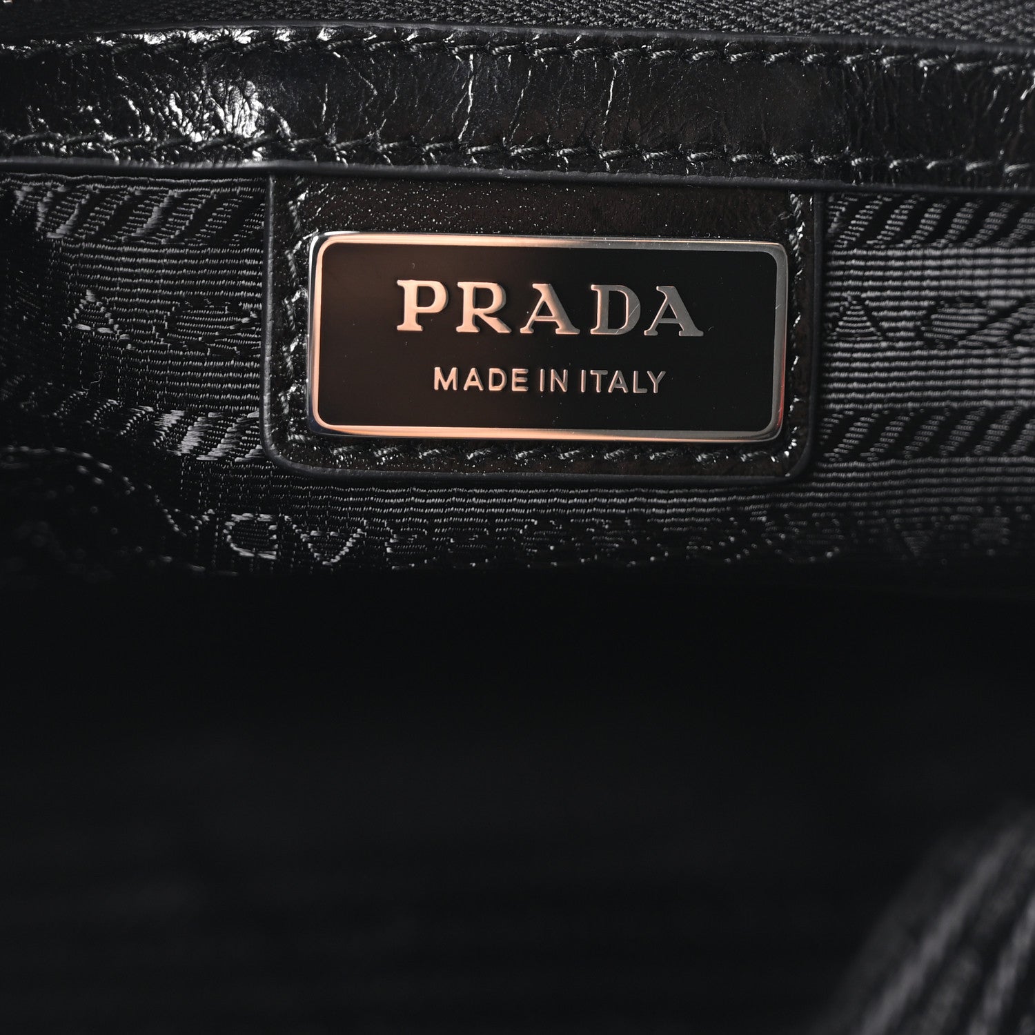 Prada Vitello Shine Shoulder Bag Black 6 of 9