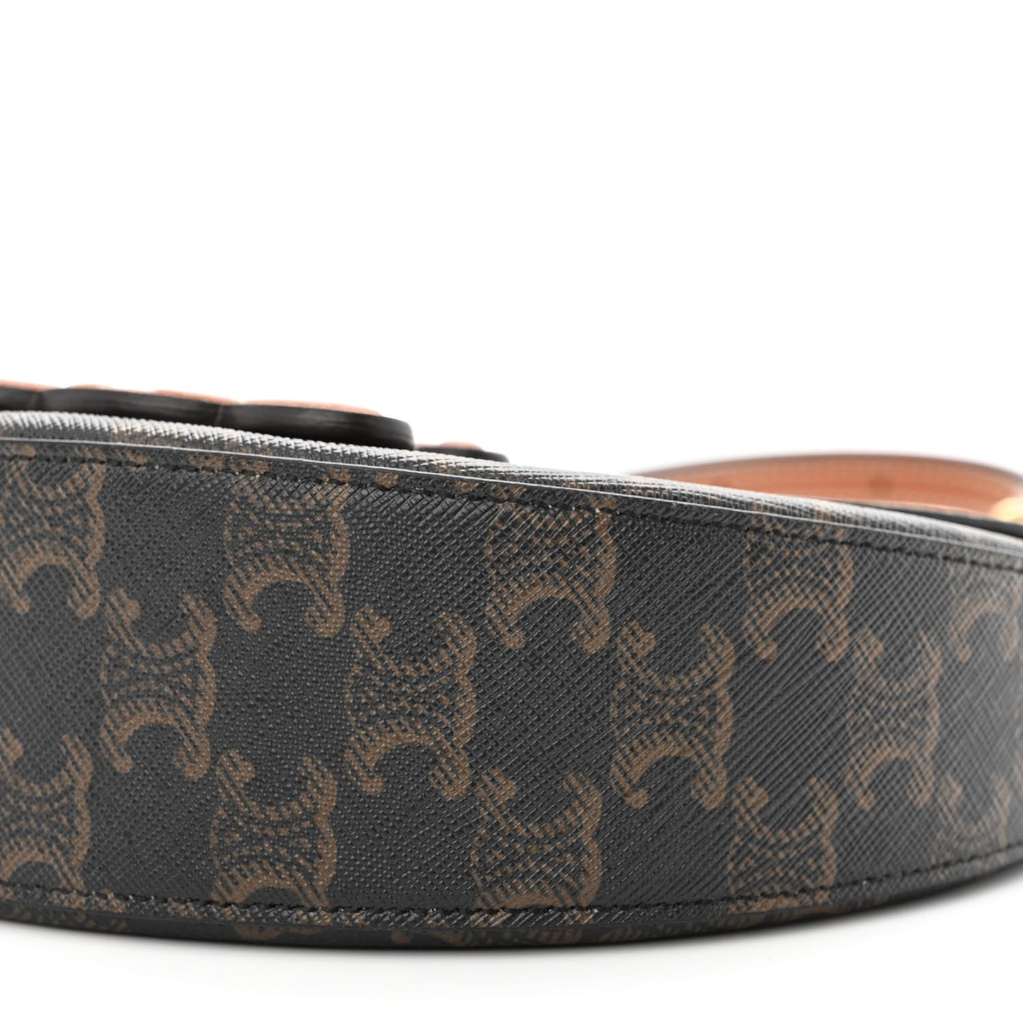 Calfskin Triomphe Canvas Besace Tan