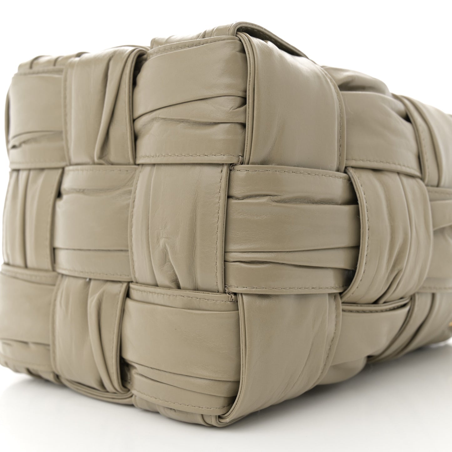 Calfskin Intrecciato Foulard Bucket Bag Taupe