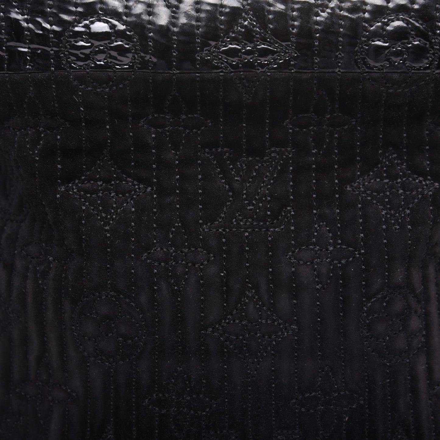 Suede Monogram Motard Afterdark Clutch Black
