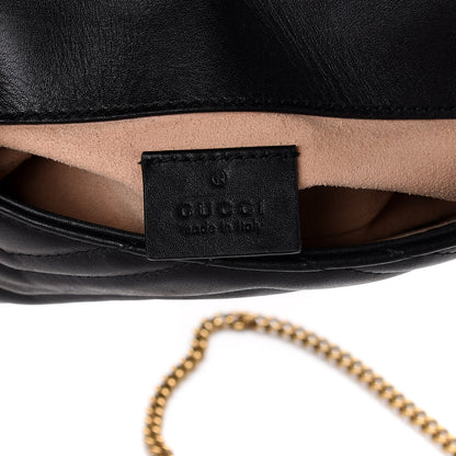 Gucci Calfskin Matelasse Super Mini GG Marmont Shoulder Bag Black 6 of 11