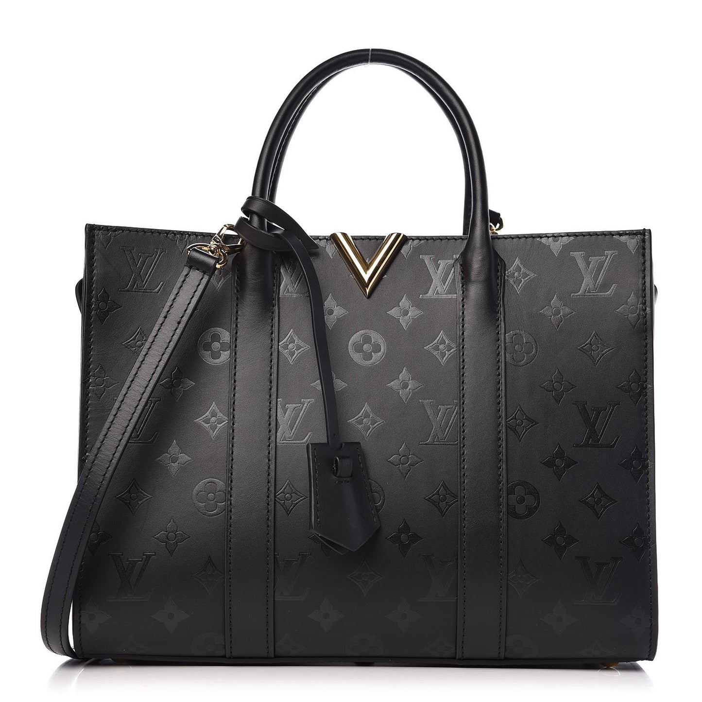 Monogram Cuir Plume Very Tote MM Black