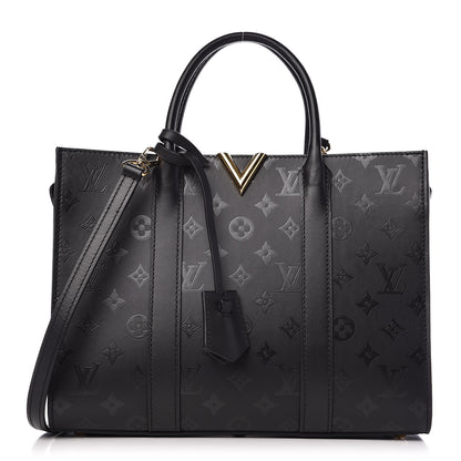 Louis Vuitton Monogram Cuir Plume Very Tote MM Black 1 of 11