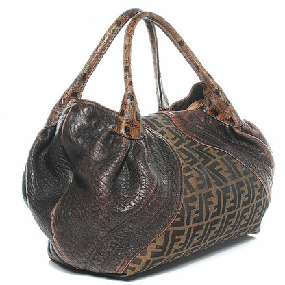 Fendi Zucca Nappa Nuvolata Vitello Tortuga Spy Tobacco Moro 7 of 12