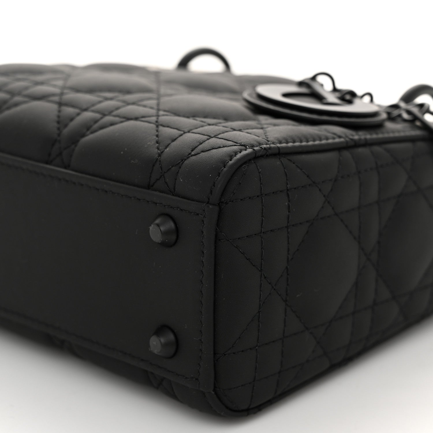 Christian Dior Ultra Matte Calfskin Cannage Mini Lady Dior Black 10 of 10