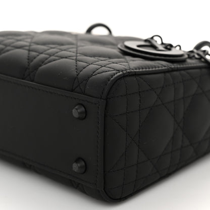 Christian Dior Ultra Matte Calfskin Cannage Mini Lady Dior Black 10 of 10