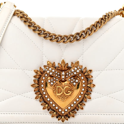 Dolce & Gabbana Calfskin Medium Devotion Crossbody Bag White 7 of 10