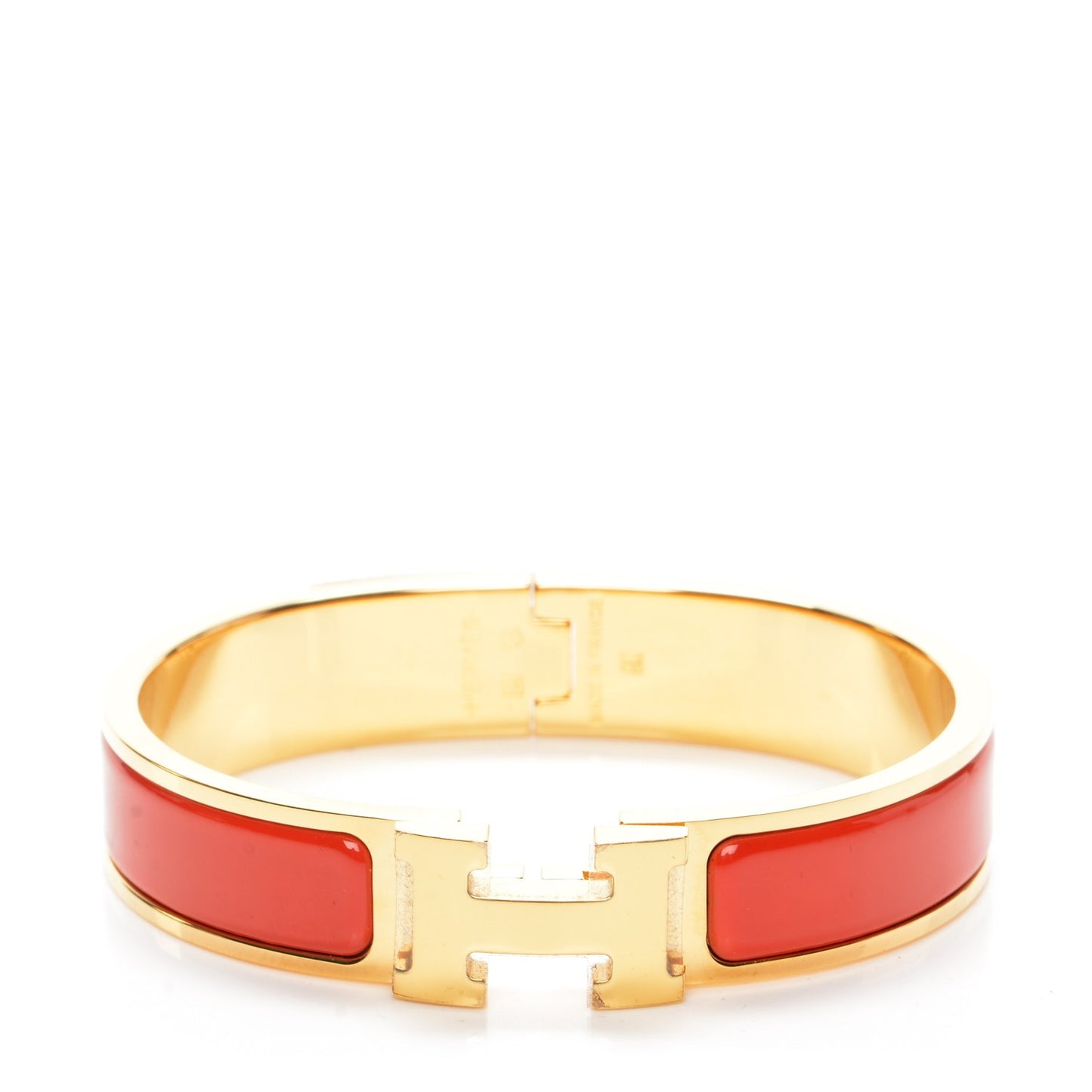 Enamel Clic Clac H Narrow Bracelet PM Brique