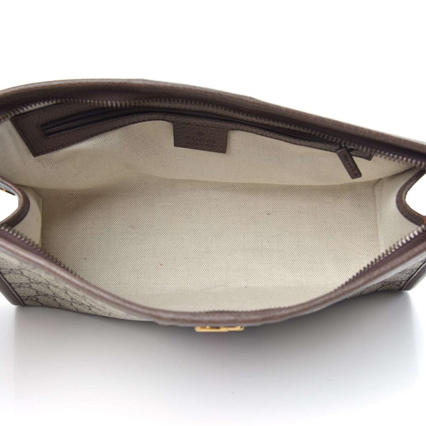 GG Supreme Monogram Web Toiletry Case Brown