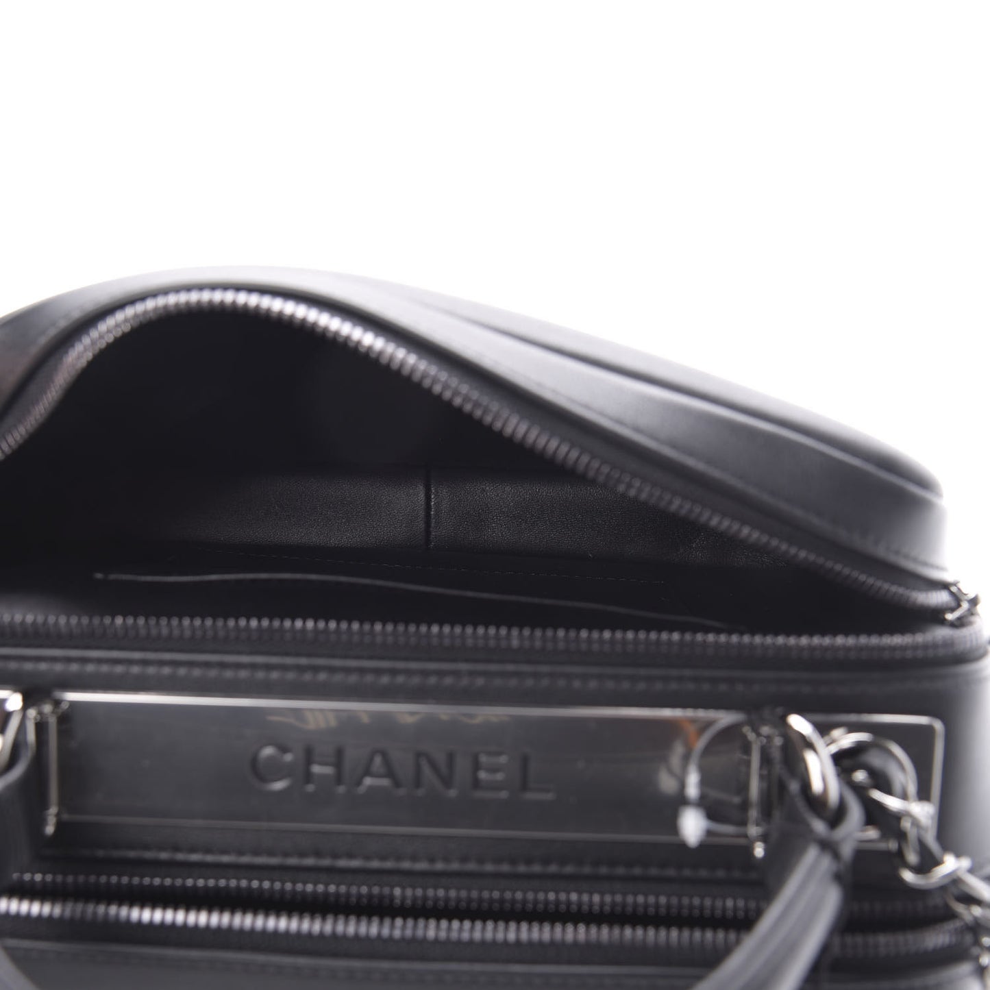 Calfskin Small Trendy CC Bowling Bag Black